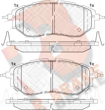 R Brake RB1697 - Тормозные колодки, дисковые, комплект autospares.lv