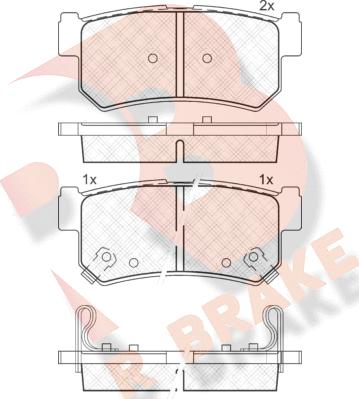 R Brake RB1646 - Тормозные колодки, дисковые, комплект autospares.lv