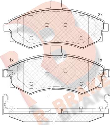 R Brake RB1643 - Тормозные колодки, дисковые, комплект autospares.lv