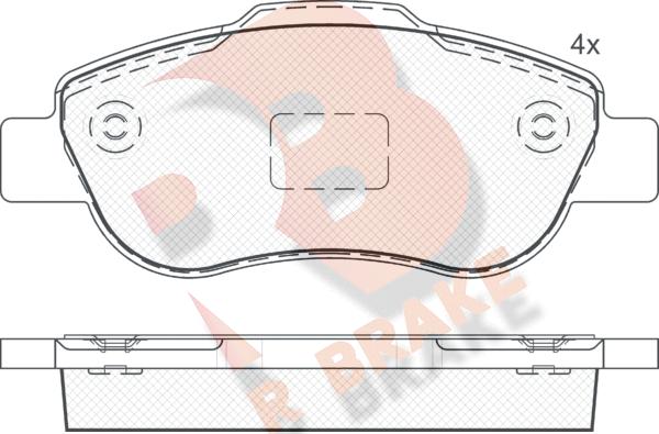 R Brake RB1659 - Тормозные колодки, дисковые, комплект autospares.lv