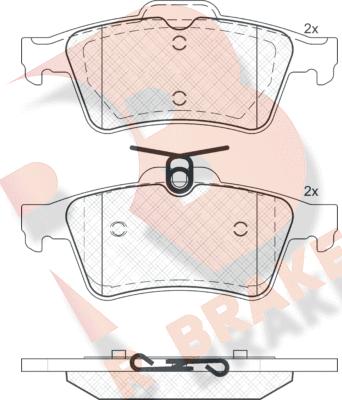 R Brake RB1651-200 - Тормозные колодки, дисковые, комплект autospares.lv