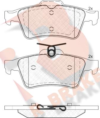 R Brake RB1651 - Тормозные колодки, дисковые, комплект autospares.lv