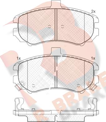 R Brake RB1666 - Тормозные колодки, дисковые, комплект autospares.lv