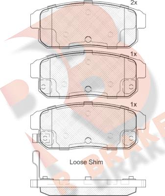 R Brake RB1668 - Тормозные колодки, дисковые, комплект autospares.lv