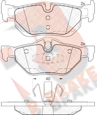 R Brake RB1663 - Тормозные колодки, дисковые, комплект autospares.lv