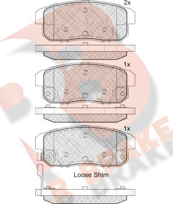 R Brake RB1667 - Тормозные колодки, дисковые, комплект autospares.lv