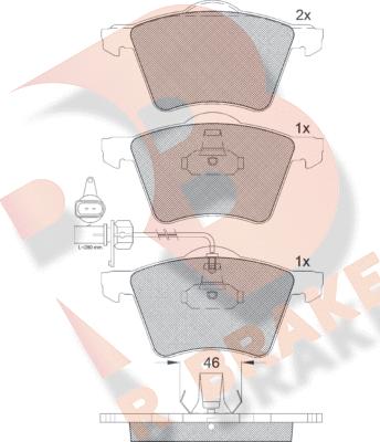 R Brake RB1605 - Тормозные колодки, дисковые, комплект autospares.lv