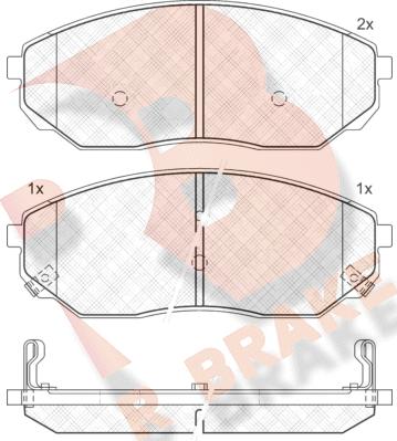 R Brake RB1606 - Тормозные колодки, дисковые, комплект autospares.lv