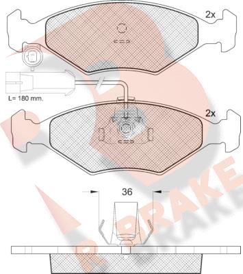 R Brake RB1603 - Тормозные колодки, дисковые, комплект autospares.lv