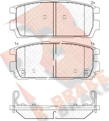 R Brake RB1615 - Тормозные колодки, дисковые, комплект autospares.lv