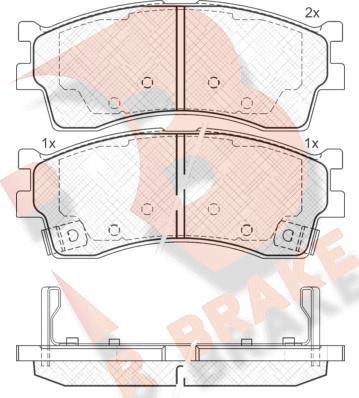 R Brake RB1610 - Тормозные колодки, дисковые, комплект autospares.lv