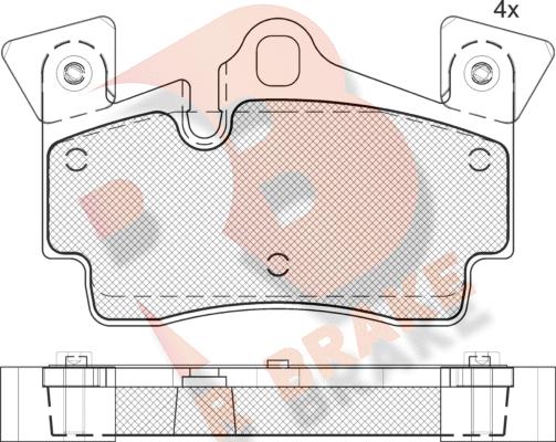 R Brake RB1611-203 - Тормозные колодки, дисковые, комплект autospares.lv