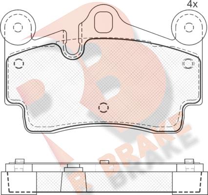 R Brake RB1611 - Тормозные колодки, дисковые, комплект autospares.lv