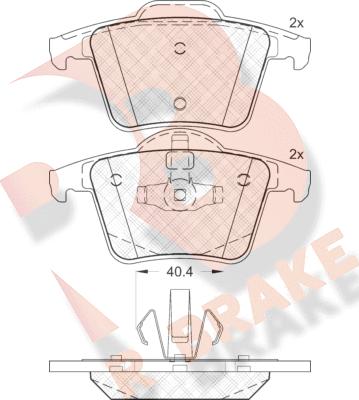 R Brake RB1612 - Тормозные колодки, дисковые, комплект autospares.lv