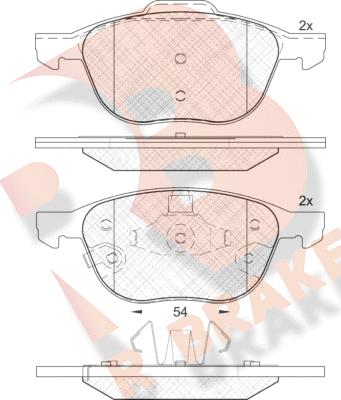 R Brake RB1617-203 - Тормозные колодки, дисковые, комплект autospares.lv