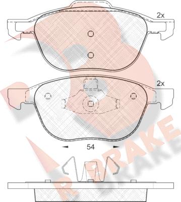 R Brake RB1617 - Тормозные колодки, дисковые, комплект autospares.lv