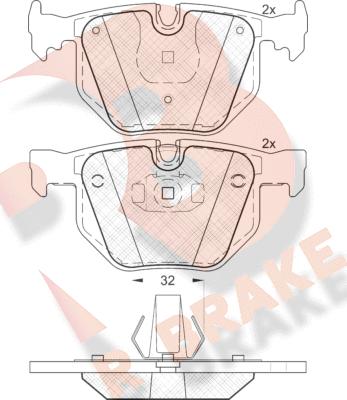 R Brake RB1685 - Тормозные колодки, дисковые, комплект autospares.lv