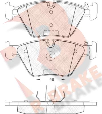 R Brake RB1686 - Тормозные колодки, дисковые, комплект autospares.lv