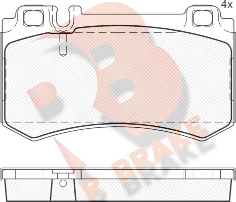 R Brake RB1680 - Тормозные колодки, дисковые, комплект autospares.lv