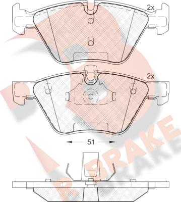 R Brake RB1683 - Тормозные колодки, дисковые, комплект autospares.lv