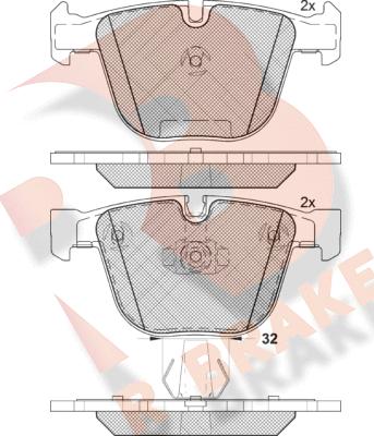 R Brake RB1687 - Тормозные колодки, дисковые, комплект autospares.lv