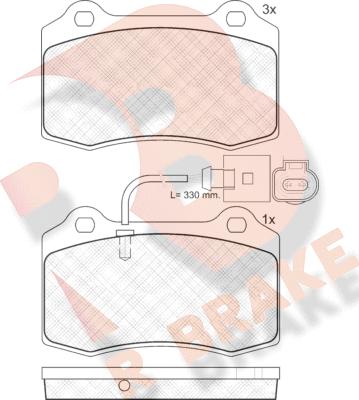 R Brake RB1636 - Тормозные колодки, дисковые, комплект autospares.lv