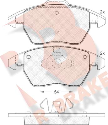 R Brake RB1637 - Тормозные колодки, дисковые, комплект autospares.lv