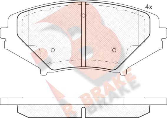 R Brake RB1670 - Тормозные колодки, дисковые, комплект autospares.lv