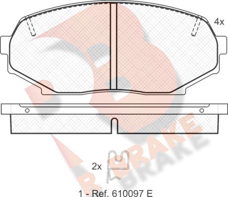 R Brake RB1099 - Тормозные колодки, дисковые, комплект autospares.lv