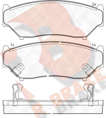 R Brake RB1096 - Тормозные колодки, дисковые, комплект autospares.lv