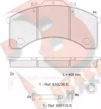 R Brake RB1043-110 - Тормозные колодки, дисковые, комплект autospares.lv