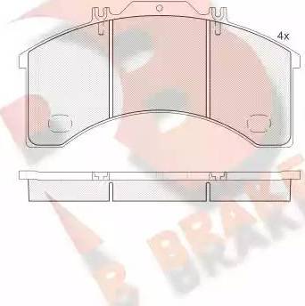 R Brake RB1043 - Тормозные колодки, дисковые, комплект autospares.lv