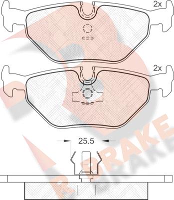 R Brake RB1051 - Тормозные колодки, дисковые, комплект autospares.lv