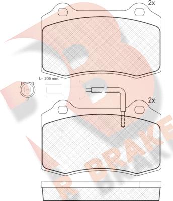 R Brake RB1058 - Тормозные колодки, дисковые, комплект autospares.lv