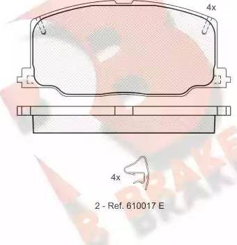 R Brake RB1004 - Тормозные колодки, дисковые, комплект autospares.lv