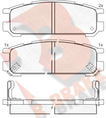 R Brake RB1000 - Тормозные колодки, дисковые, комплект autospares.lv