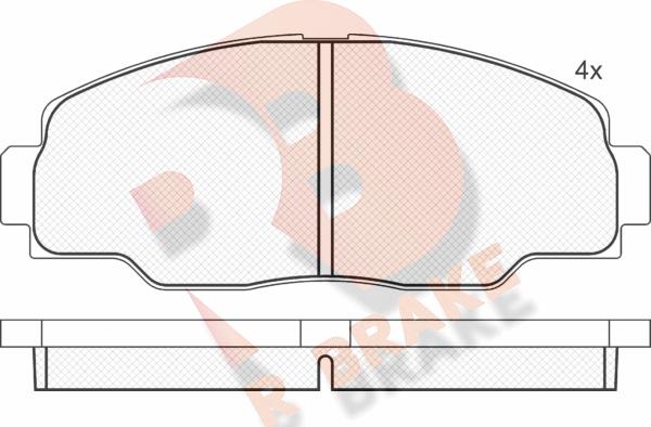 R Brake RB1008 - Тормозные колодки, дисковые, комплект autospares.lv