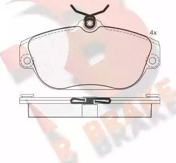 R Brake RB1015 - Тормозные колодки, дисковые, комплект autospares.lv