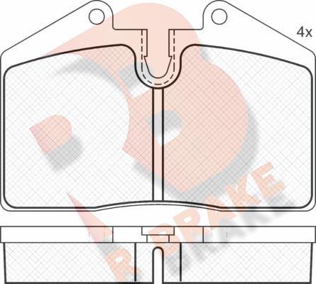 R Brake RB1036 - Тормозные колодки, дисковые, комплект autospares.lv