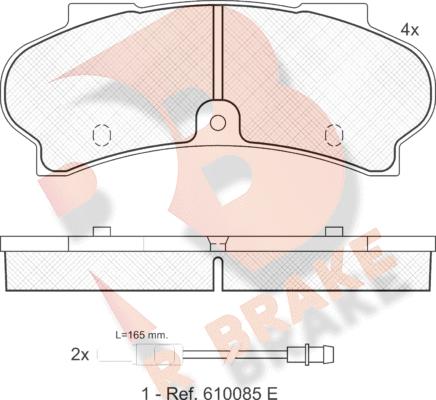 R Brake RB1028 - Тормозные колодки, дисковые, комплект autospares.lv