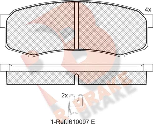 R Brake RB1027 - Тормозные колодки, дисковые, комплект autospares.lv