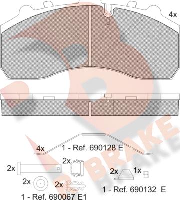R Brake RB1194-066 - Тормозные колодки, дисковые, комплект autospares.lv