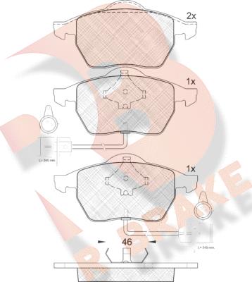 R Brake RB1191 - Тормозные колодки, дисковые, комплект autospares.lv