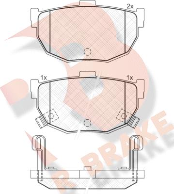 R Brake RB1144 - Тормозные колодки, дисковые, комплект autospares.lv