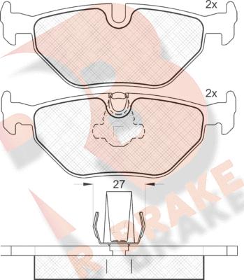 R Brake RB1141 - Тормозные колодки, дисковые, комплект autospares.lv