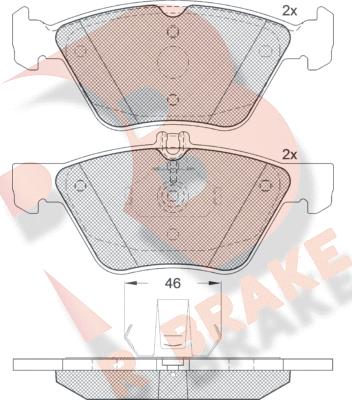 R Brake RB1159 - Тормозные колодки, дисковые, комплект autospares.lv