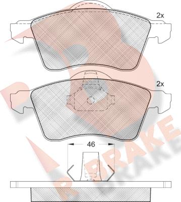 R Brake RB1166 - Тормозные колодки, дисковые, комплект autospares.lv