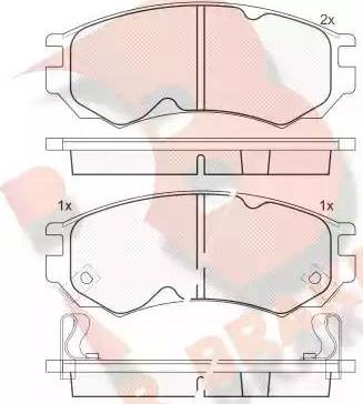 R Brake RB1106 - Тормозные колодки, дисковые, комплект autospares.lv