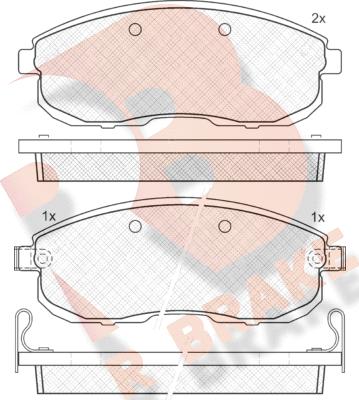 R Brake RB1101 - Тормозные колодки, дисковые, комплект autospares.lv