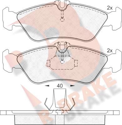 R Brake RB1103-046 - Тормозные колодки, дисковые, комплект autospares.lv